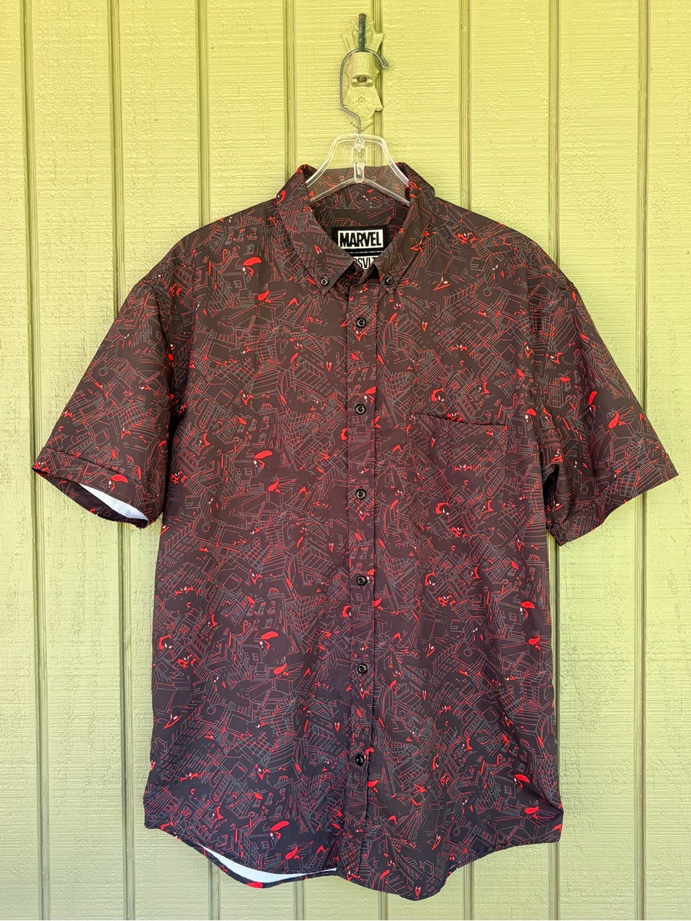Marvel RSVLTS City Slinger After Dark Miles Morales Button Down Shirt - Large
